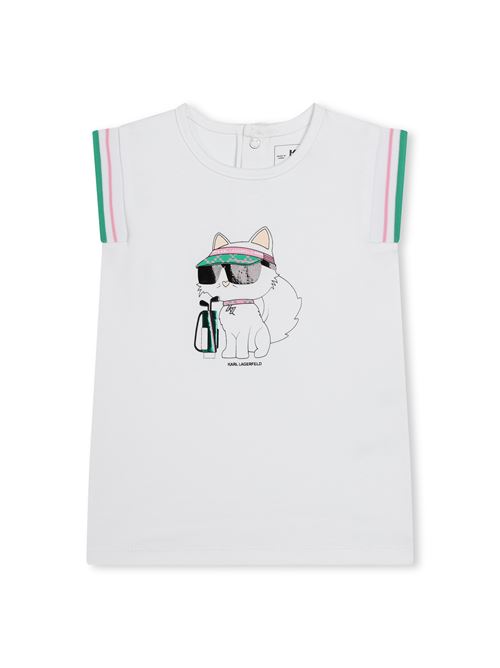 Abito bianco in cotone KARL LAGERFELD | Z30118BIANCO